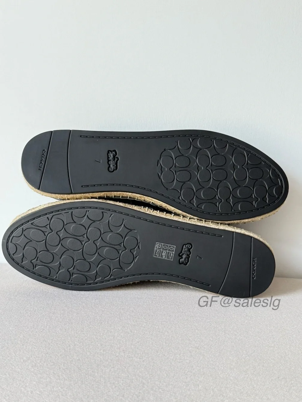 Coach Cruz Espadrille Leather Loafer Black CR848 Size 7